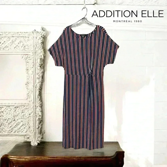 NWOT Addition Elle,  Plus-Size Striped Maxi Dress Casual Elegance, Size X - Picture 1 of 7